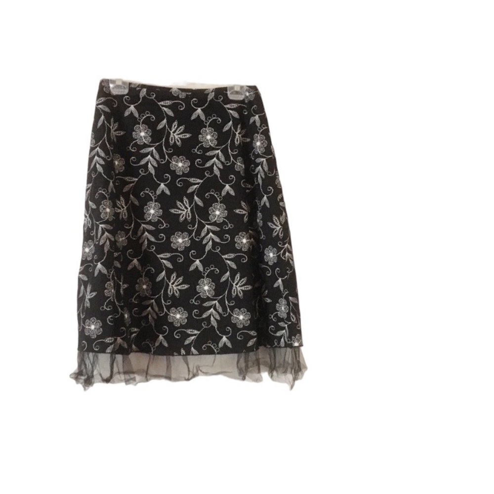 Spice Wear Black White Skirt with Tulle Size Medium